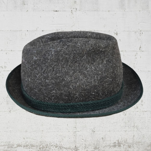 1950s Vintage Gray Green German Bavaria Wool Traditional Alpine Trilby Hat - Picture 3 of 7
